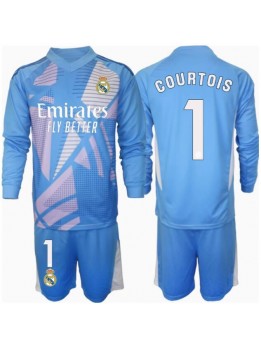 Real Madrid Thibaut Courtois #1 Målvakt Replika Hemmakläder Barn 2024-25 Långärmad (+ byxor)